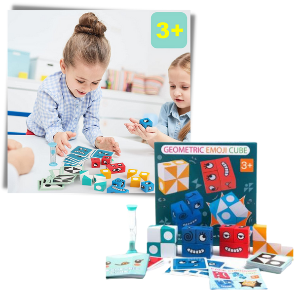 Montessori Emoji Cube Educational Toy for Patience and Social Skills