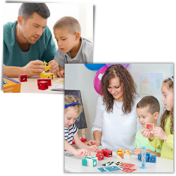 Montessori Emoji Cube Educational Toy for Patience and Social Skills