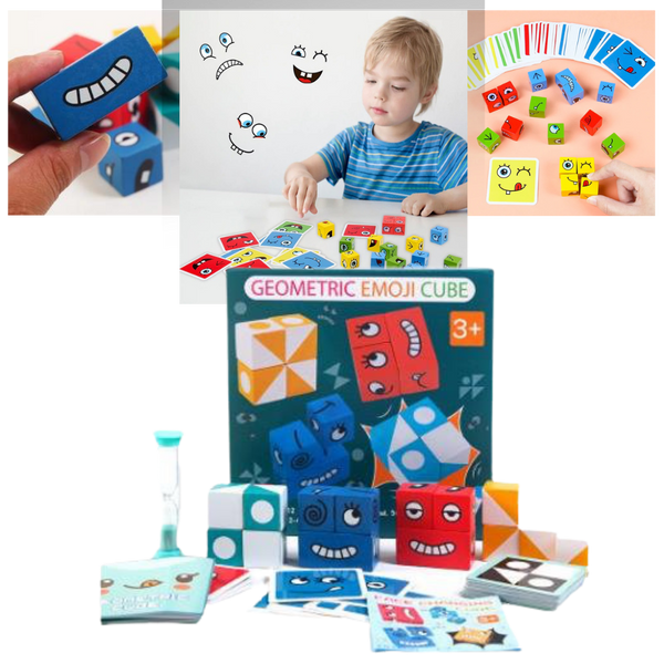 Montessori Emoji Cube Educational Toy for Patience and Social Skills
