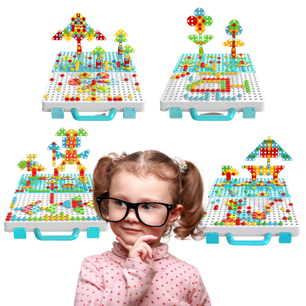 Educational Mosaic Drill Kit for Kids Enhances Color and Shape Recognition