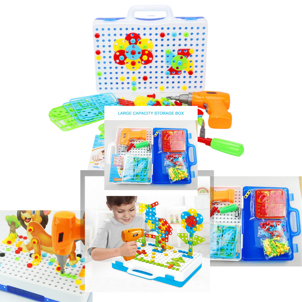 Educational Mosaic Drill Kit for Kids Enhances Color and Shape Recognition