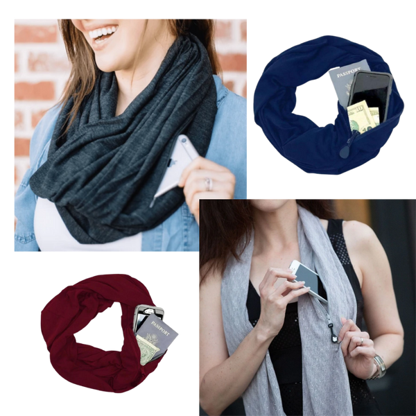Cozy Lightweight Muffler With Secret Pocket For Safe Valuables