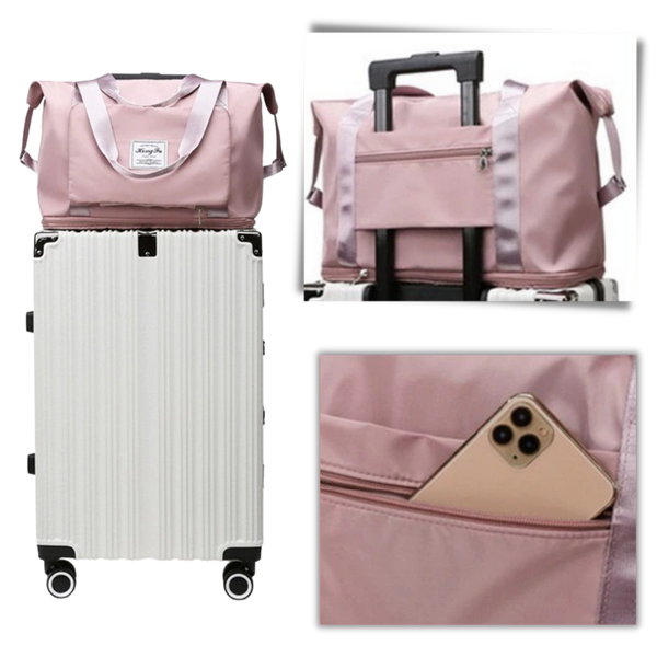 Expandable Foldable Travel Bag With Wet Dry Compartments