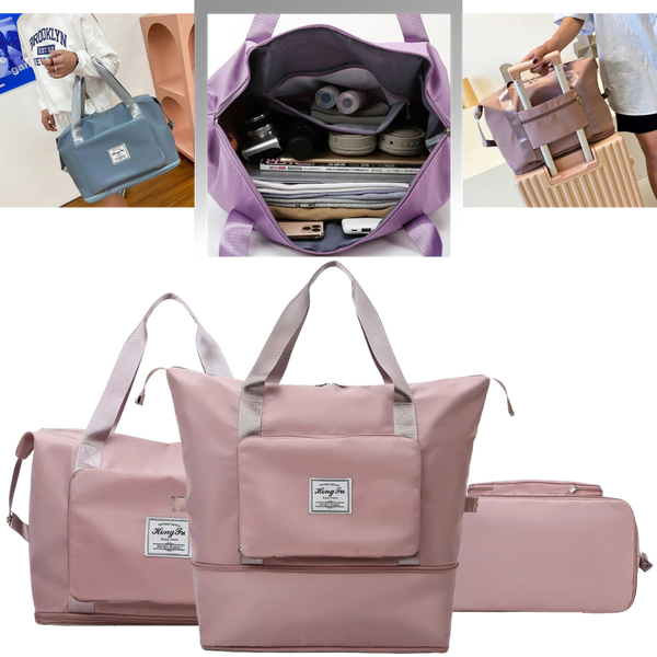 Expandable Foldable Travel Bag With Wet Dry Compartments