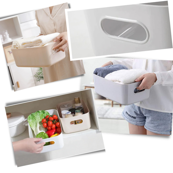 Portable Plastic Storage Basket For Makeup And Skincare Organization