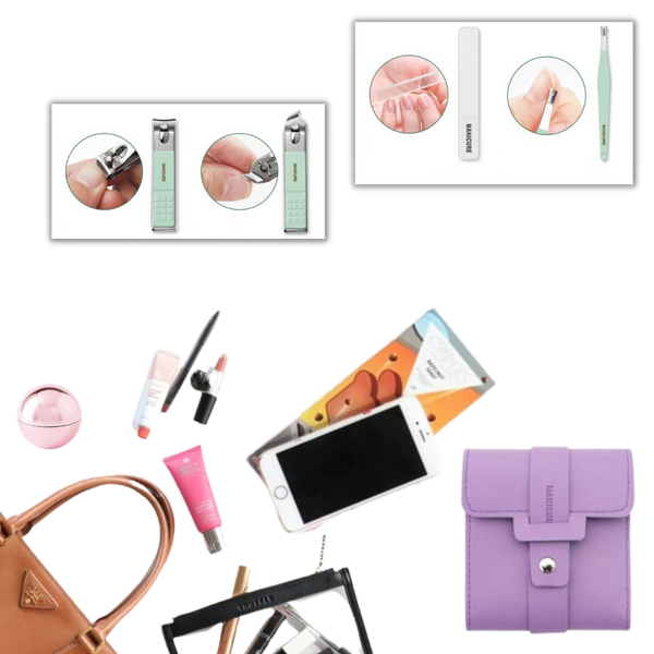 Compact Portable Manicure Kit With All In One Nail Tools For Travel