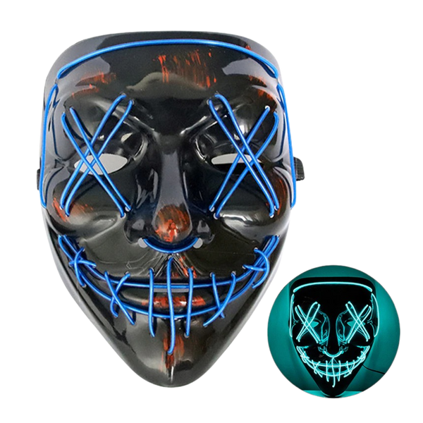 Neon Led Mask For High Visibility At Night With Waterproof Battery Cover
