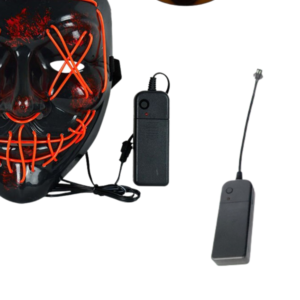 Neon Led Mask For High Visibility At Night With Waterproof Battery Cover