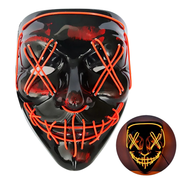 Neon Led Mask For High Visibility At Night With Waterproof Battery Cover