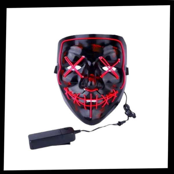 Neon Led Mask For High Visibility At Night With Waterproof Battery Cover