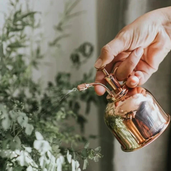 Premium Brass Gold Plant Spray Bottle Decorative Botanical Mist Sprayer