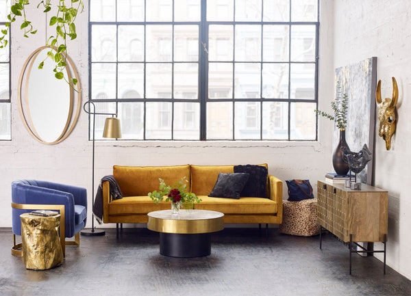 Optic & Brass Structure Coffee Table