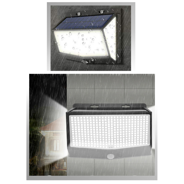 Solar Outdoor Light With Motion Sensor For Wide Angle Entrance Illumination