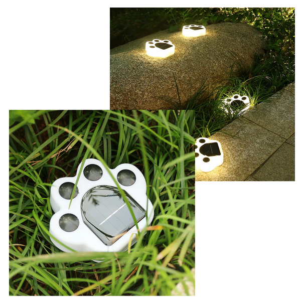 Paw Print Solar Pathway Light With Bright LED And IP65 Waterproof