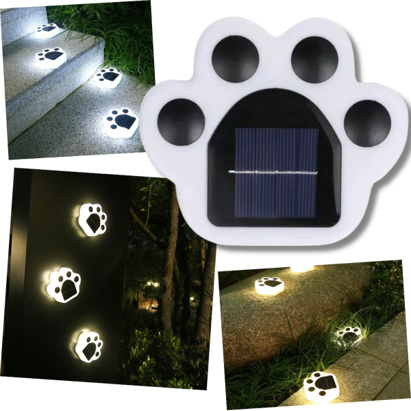 Paw Print Solar Pathway Light With Bright LED And IP65 Waterproof
