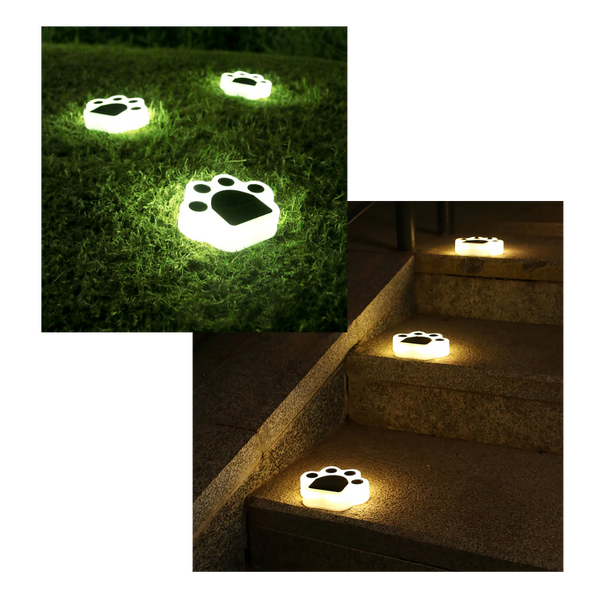 Paw Print Solar Pathway Light With Bright LED And IP65 Waterproof