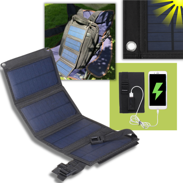 Portable Solar Charger With Dual USB Ports For Reliable Power