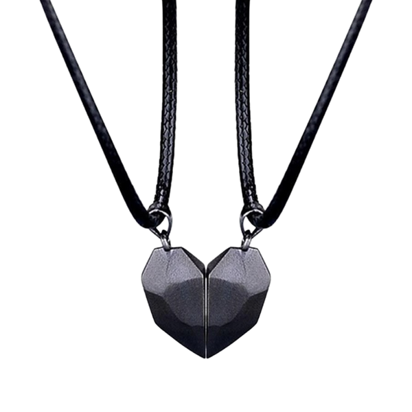 Magnetic Heart Necklace Set Matching Duo For Everyday Style