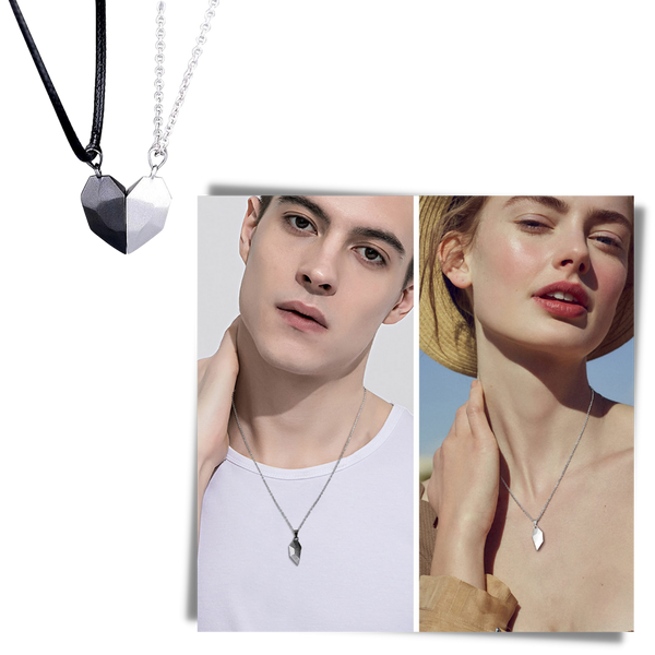 Magnetic Heart Necklace Set Matching Duo For Everyday Style