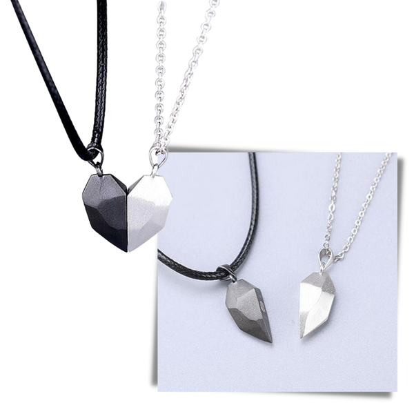 Magnetic Heart Necklace Set Matching Duo For Everyday Style