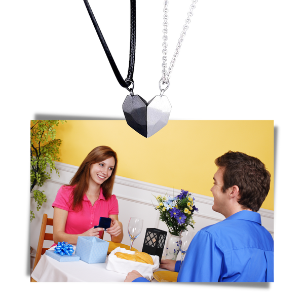 Magnetic Heart Necklace Set Matching Duo For Everyday Style
