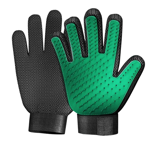 Pet Grooming Glove Pair for Hair Removal and Soothing Massage