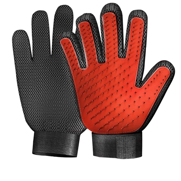Pet Grooming Glove Pair for Hair Removal and Soothing Massage