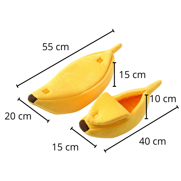 Curved Banana Like Pet Bed With Cozy Cotton Cave Design For Cats And Small Dogs
