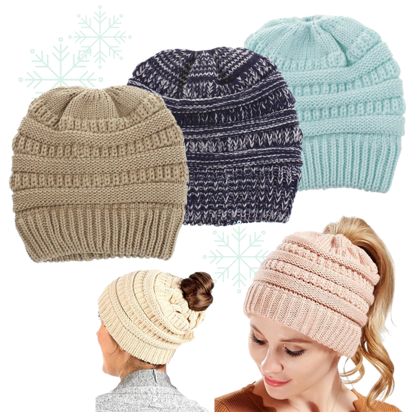 Ponytail Beanie With Ear Coverage For Messy Buns And All Day Comfort