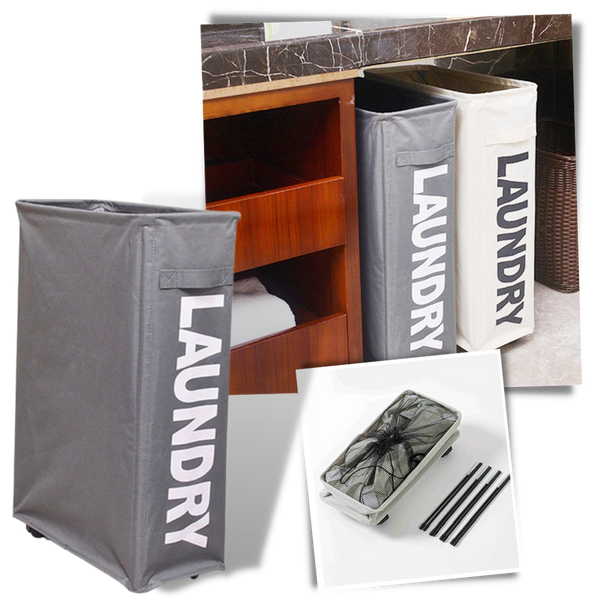 Foldable Laundry Basket With Wheels For Easy Transport And Space Saving