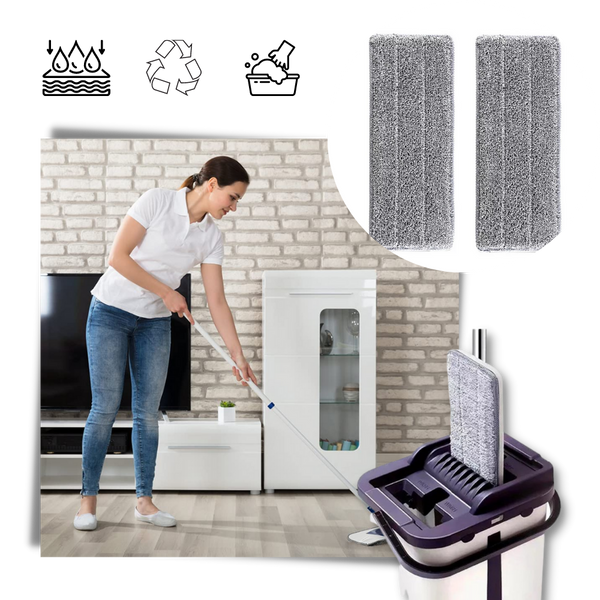 Replacement Mop Pack With Absorbent Durable Heads For Lasting Cleaning
