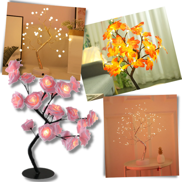 Rose Tree Lamp With Soothing Dim Light And Touch Activated Switch