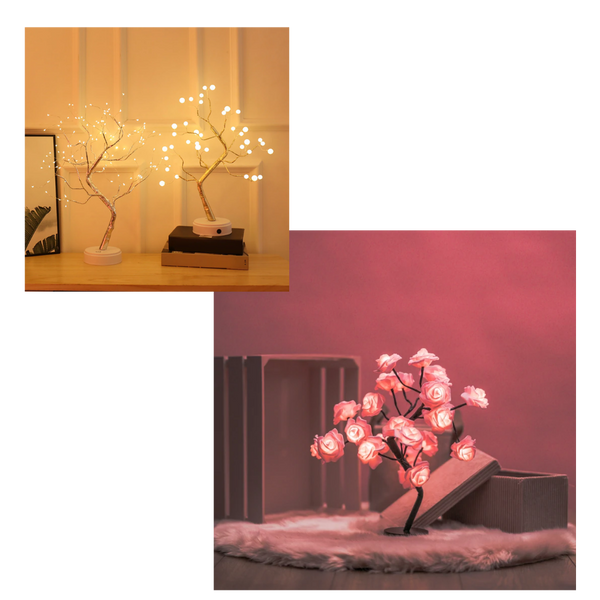 Rose Tree Lamp With Soothing Dim Light And Touch Activated Switch