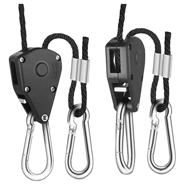 Heavy-Duty Adjustable Rope Ratchet Hangers for Indoor Grow Light Suspension