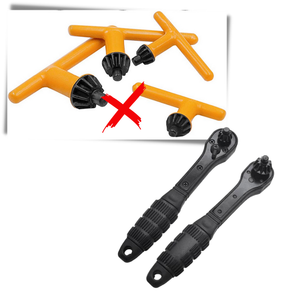 Ratcheting Drill Chuck Key For Easy Comfortable Bit Changes