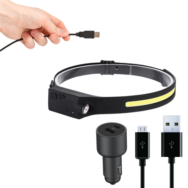Rechargeable LED Headlamp With 350 Lumen Dual Beam For Nighttime Activities