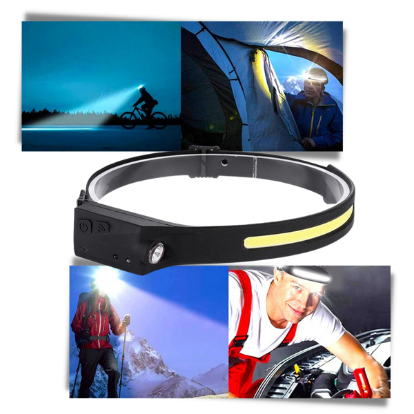 Rechargeable LED Headlamp With 350 Lumen Dual Beam For Nighttime Activities