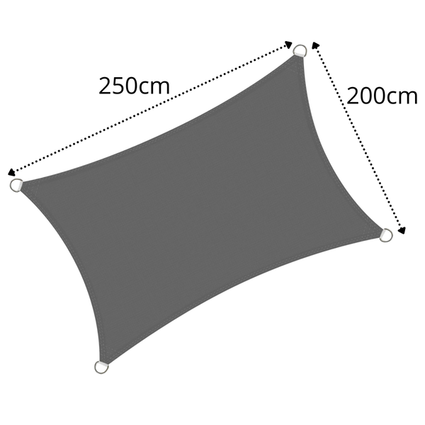 Weatherproof Rectangular Sun Shade Sail With Wide Coverage