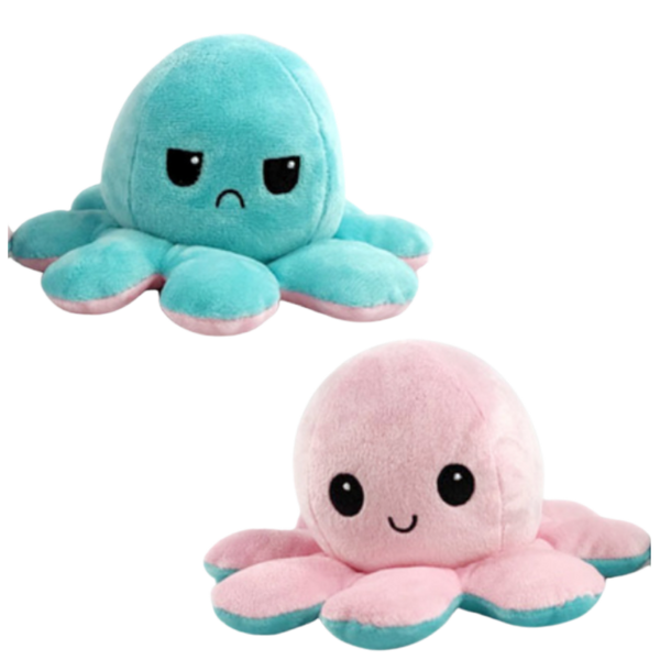 Two Sided Mini Octopus Plush Toy For Mood Expression