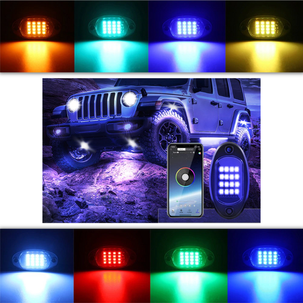 8-Pack RGB Vehicle Lights With App Control And Waterproof Durability