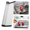 Stainless Steel Roll Up Dish Drainer With Non Slip Space Saving Design