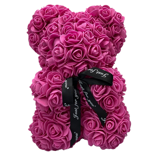 Rose Teddy Bear With Velvet Roses For A Romantic Gift Set