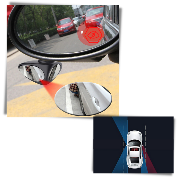 Rotating Dual Blind Spot Car Mirror for Safer Parking and Easy Maneuvering