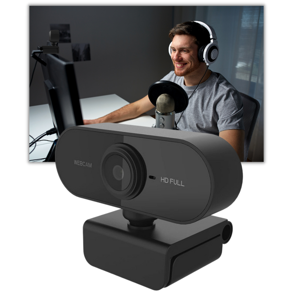 Rotating Full HD USB Webcam With Built In Microphone For Clear Video Calls