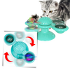 Rotating Windmill Cat Toy With Self Grooming Brush For Active Play