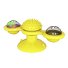 Rotating Windmill Cat Toy With Self Grooming Brush For Active Play