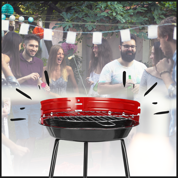 Portable Round Charcoal Grill For Easy Outdoor Barbecue