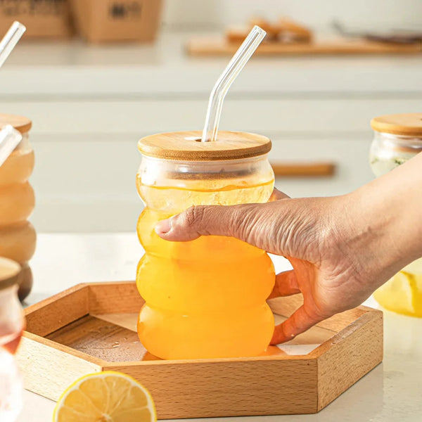 Bubble Beam Glass Cup