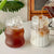 Heat Resistant Ribbed Tumbler 4 Piece Set Clear Modern Drinkware