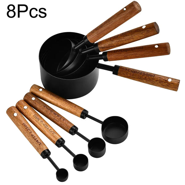 Rustic Elegant 8-Piece Measuring Spoon Set For Baking Kitchen Decor